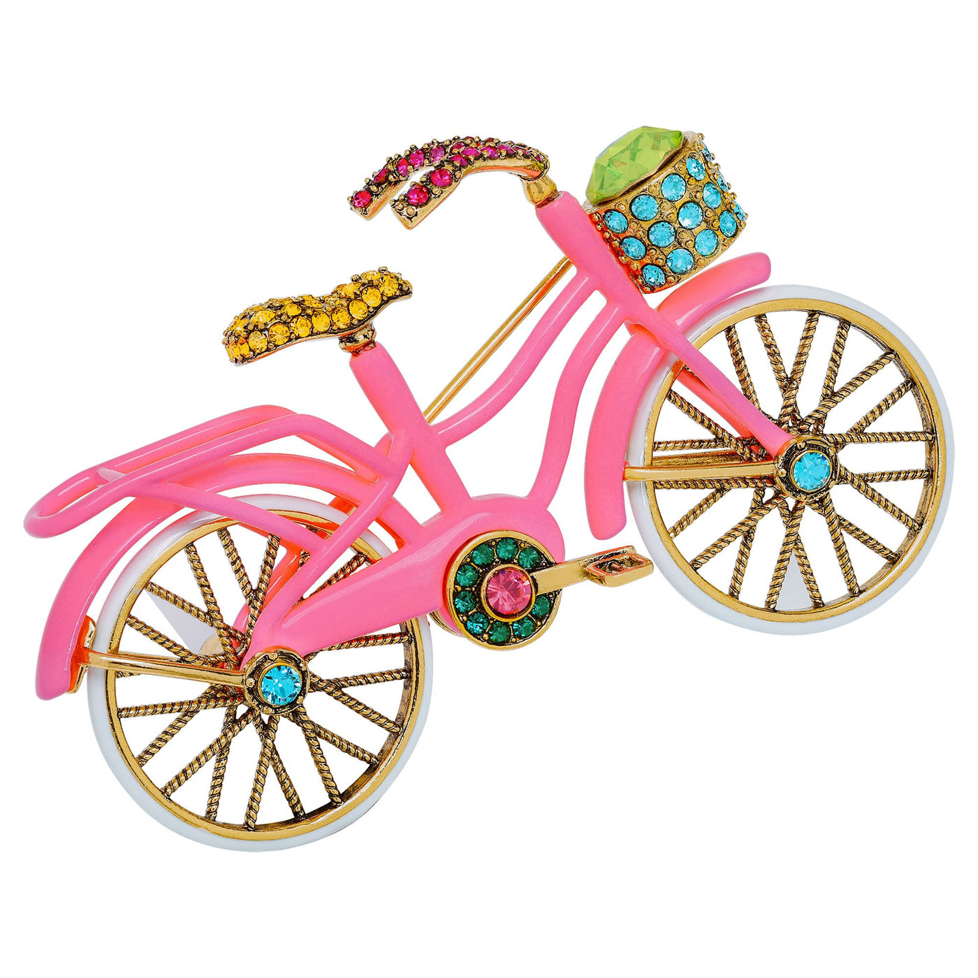 HEIDI DAUS®"Beach Cruiser" Enamel & Crystal Bike Pin - Heidi Daus®