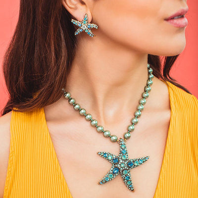 "Star-Lite" Crystal Starfish Drop Necklace - Heidi Daus®