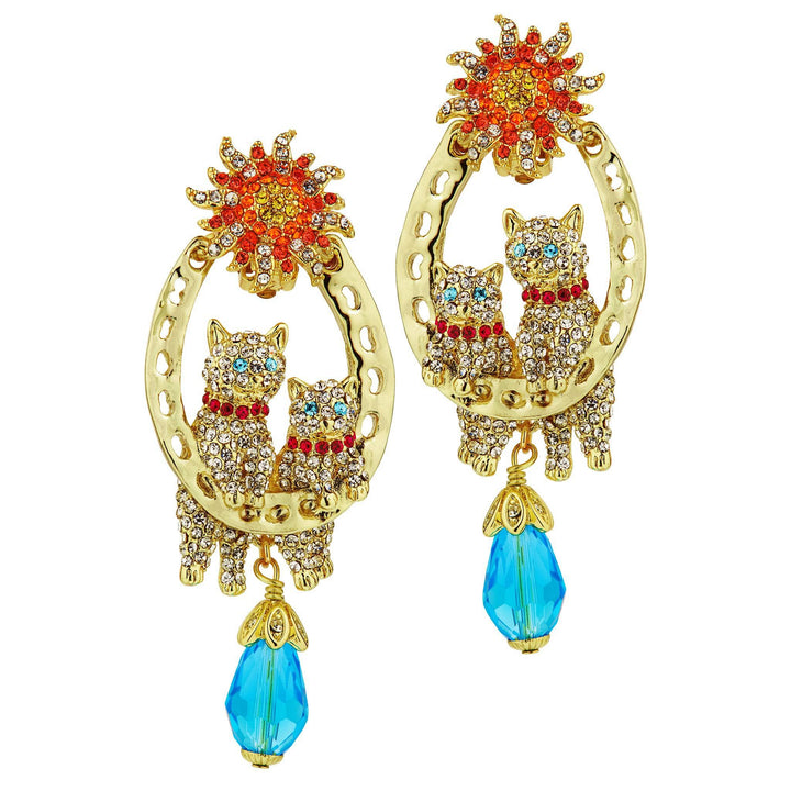 HEIDI DAUS®"Girls Best Friends" Beaded Crystal Dogs & Cats Dangle Earrings HEIDI DAUS®