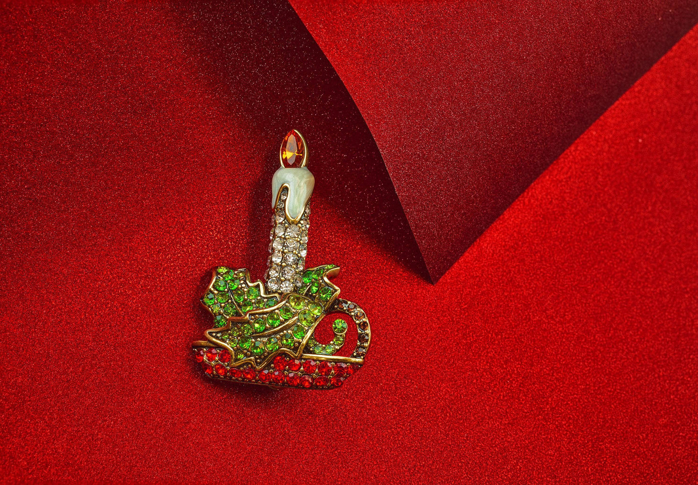 HEIDI DAUS® "Festive Flame" Crystal & Enamel Candle Pin