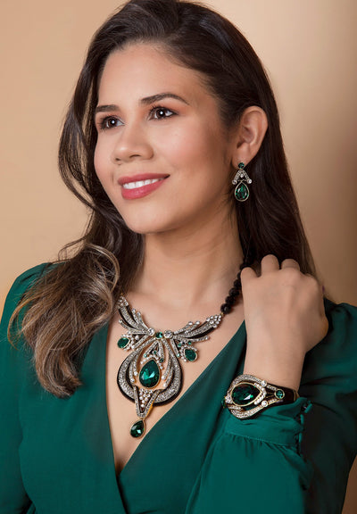 Heidi Daus® "Draped In Deco" Enamel & Crystal Deco Necklace - Heidi Daus®