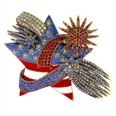 HEIDI DAUS®"Stars & Stripes & Sparkling Nights" Enamel Crystal Patriotic Pin - Heidi Daus®