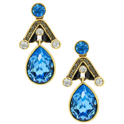 "Draped in Deco" Enamel & Crystal Drop Earrings - Heidi Daus®