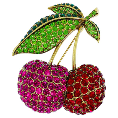 "Cherry on Top" Crystal Cherry Pin - Heidi Daus®