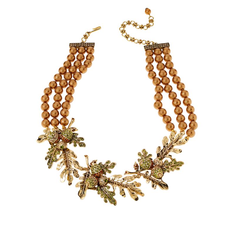 Heidi Daus®"Autumn Leaves" Crystal Beaded Floral Necklace HEIDI DAUS®