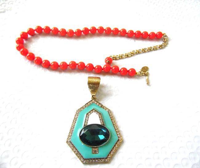 HEIDI DAUS®"Well Connected" Enamel Beaded Crystal Enhancer Necklace HEIDI DAUS®