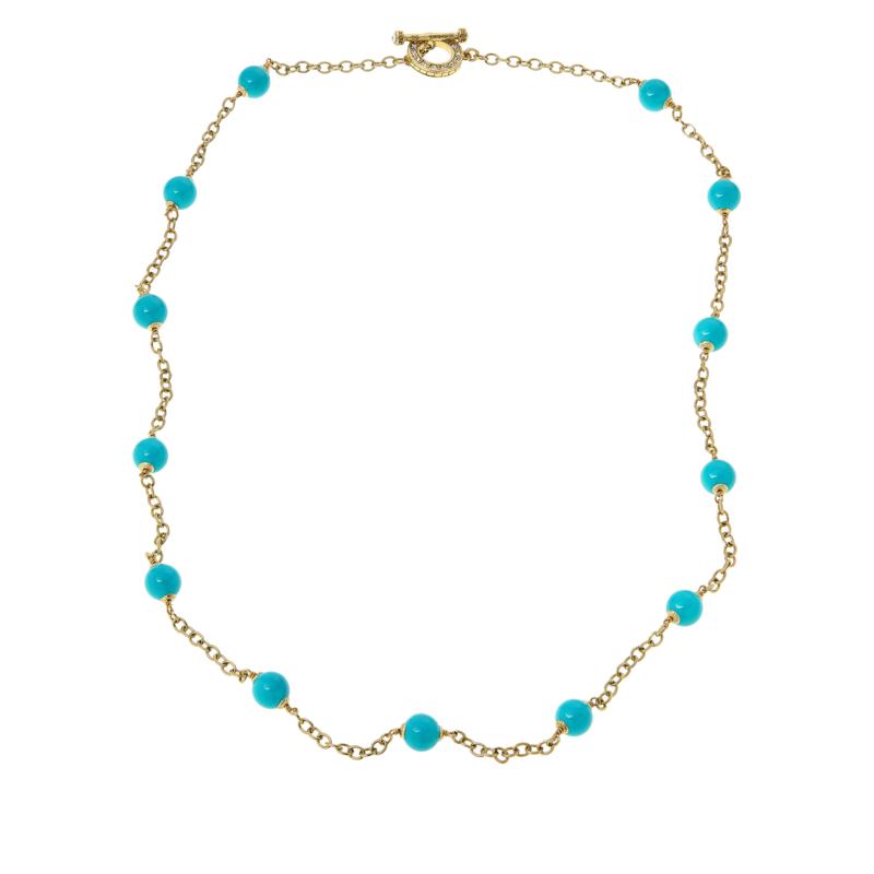 HEIDI DAUS®"Sophisticated Swag" Chain Beaded Crystal Toggle Necklace