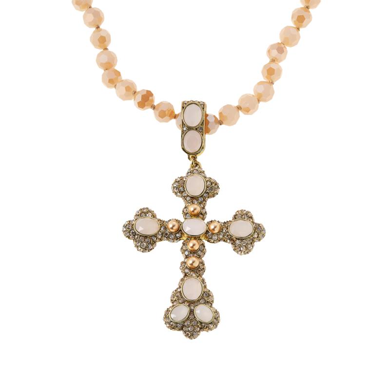 HEIDI DAUS®"We've Got You Covered" Beaded Crystal Enhancer Cross Necklace HEIDI DAUS®