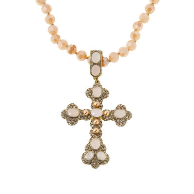 HEIDI DAUS®"We've Got You Covered" Beaded Crystal Enhancer Cross Necklace HEIDI DAUS®