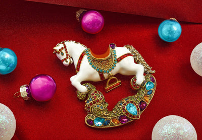 HEIDI DAUS®"Rocking Horse Winner" Enamel Crystal Horse Pin HEIDI DAUS®