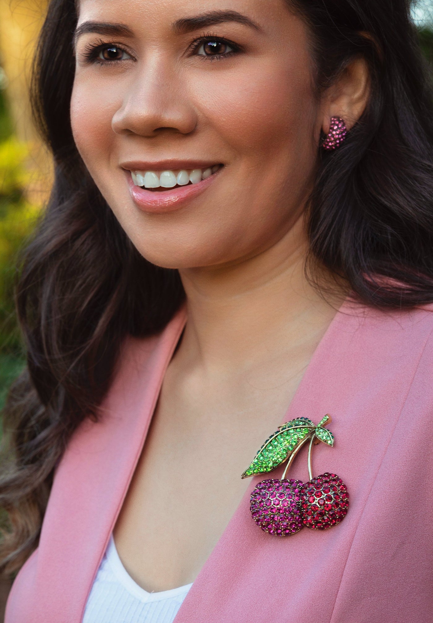 "Cherry on Top" Crystal Cherry Pin - Heidi Daus®