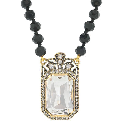"Deco Trilogy" Crystal Beaded Pendant Necklace - Heidi Daus®