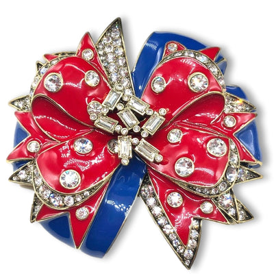 Heidi Daus®"American Swag" Crystal & Enamel Patriotic Pin