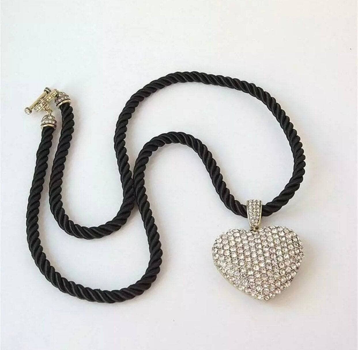HEIDI DAUS®"Love, Heidi Style" Cord Crystal Heart Enhancer Toggle Necklace