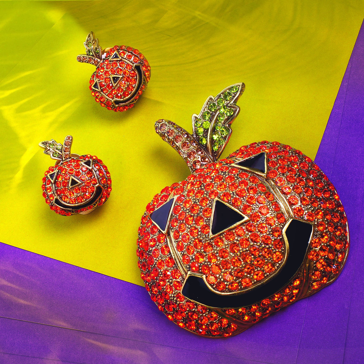 HEIDI DAUS® "Smashing Pumpkin" Enamel Crystal Pumpkin Button Earrings - Heidi Daus®