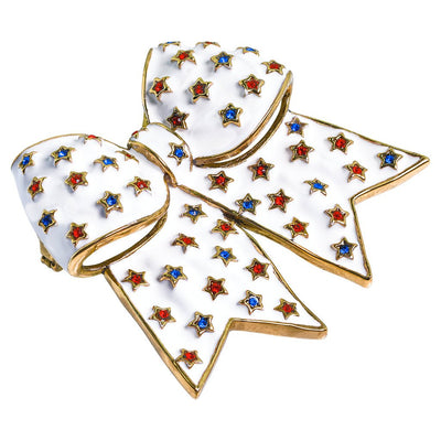 Heidi Daus®"Star Spangled Spirit" Crystal and Enamel Bow Pin - Heidi Daus®