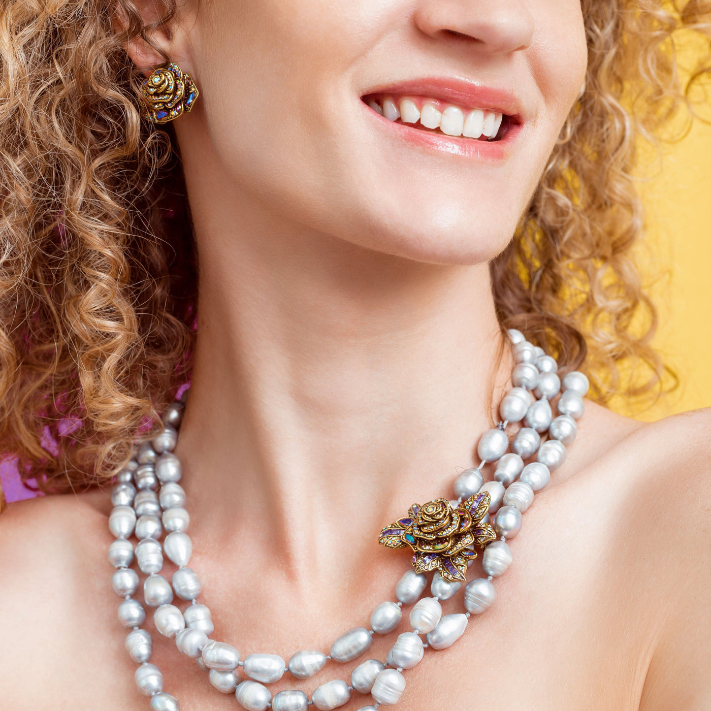 "Showered With Flowers" Crystal Pin & Earring Set - Heidi Daus®