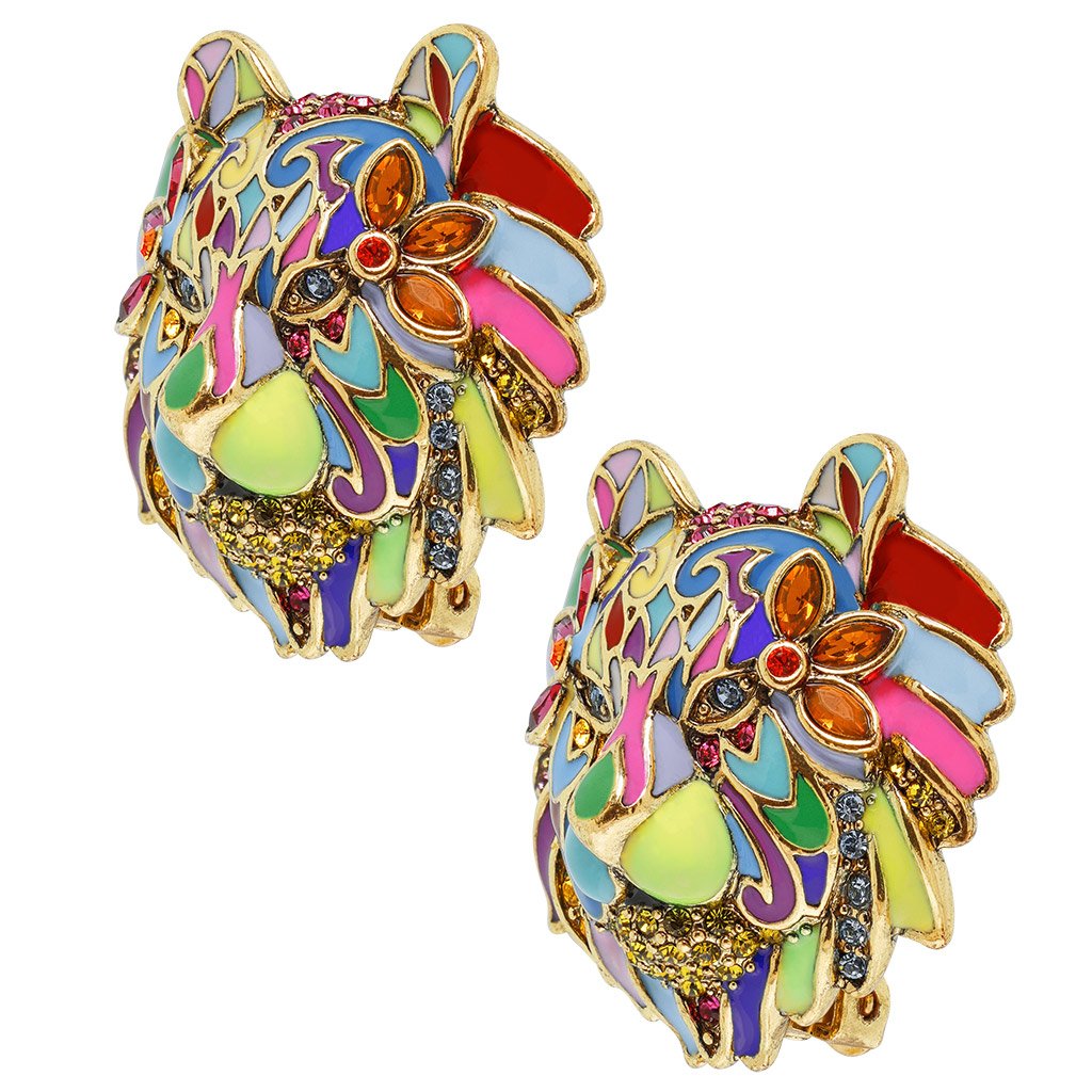 HEIDI DAUS® "Creative Camouflage" Enamel & Crystal Tiger Earrings - Heidi Daus®