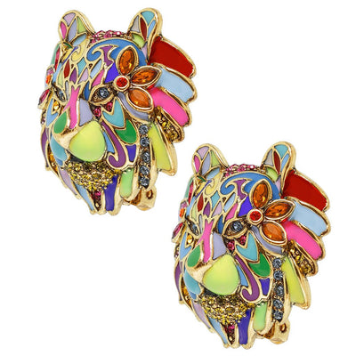 HEIDI DAUS® "Creative Camouflage" Enamel & Crystal Tiger Earrings - Heidi Daus®