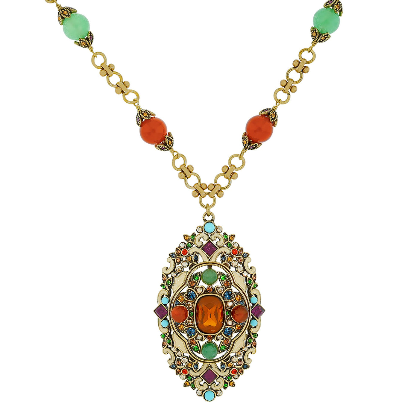 HEIDI DAUS® "Thoughtful Treasure" Beaded Enamel Crystal Pendant Necklace - Heidi Daus®